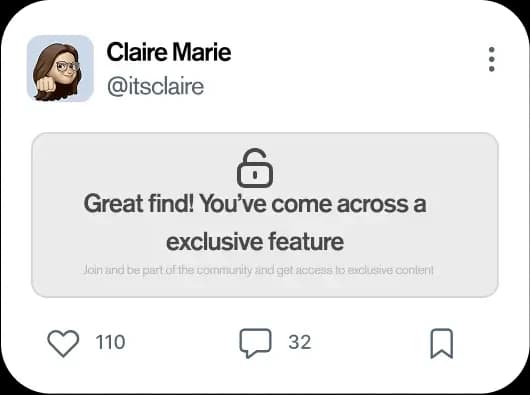 Exclusive content feature
