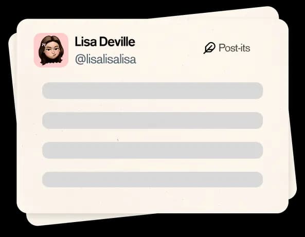 Post-it note feature for organizing content